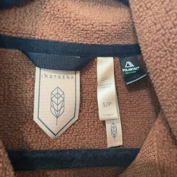 Indygena Women's Hiti Fleece Half Zip Fleece Polartec Orange Brown Small - Picture 3 of 7